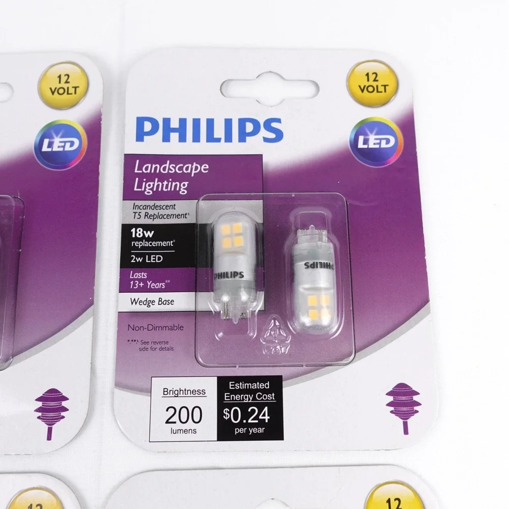 Philips LED Landscape Lighting Bulbs - 18W Replacement 2W LED Lot Of 8 Bulbs New